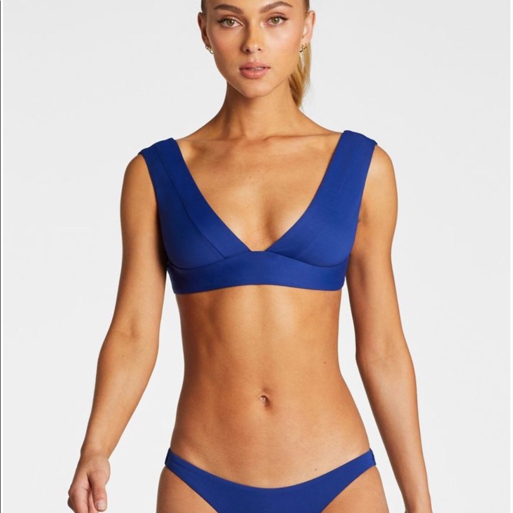 Navy v cut vitamin a bikini top